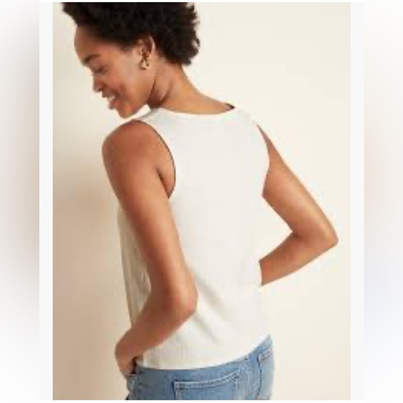 OLD NAVY Cropped Tie-Hem Textured-Knit Sleeveless Top L nwot - Picture 3 of 8